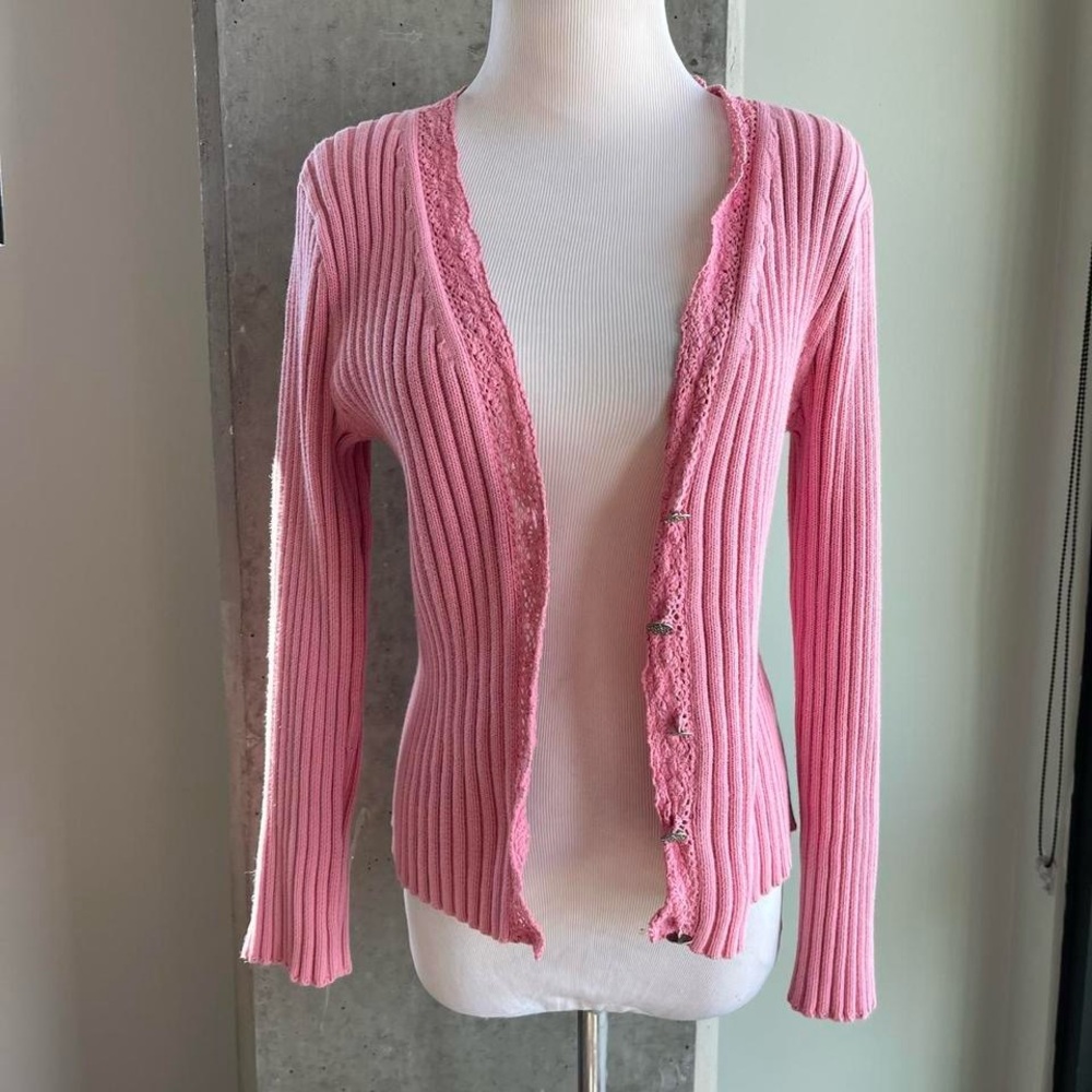 Pink Ribbed Women's Sweater - Picture 6 of 6
